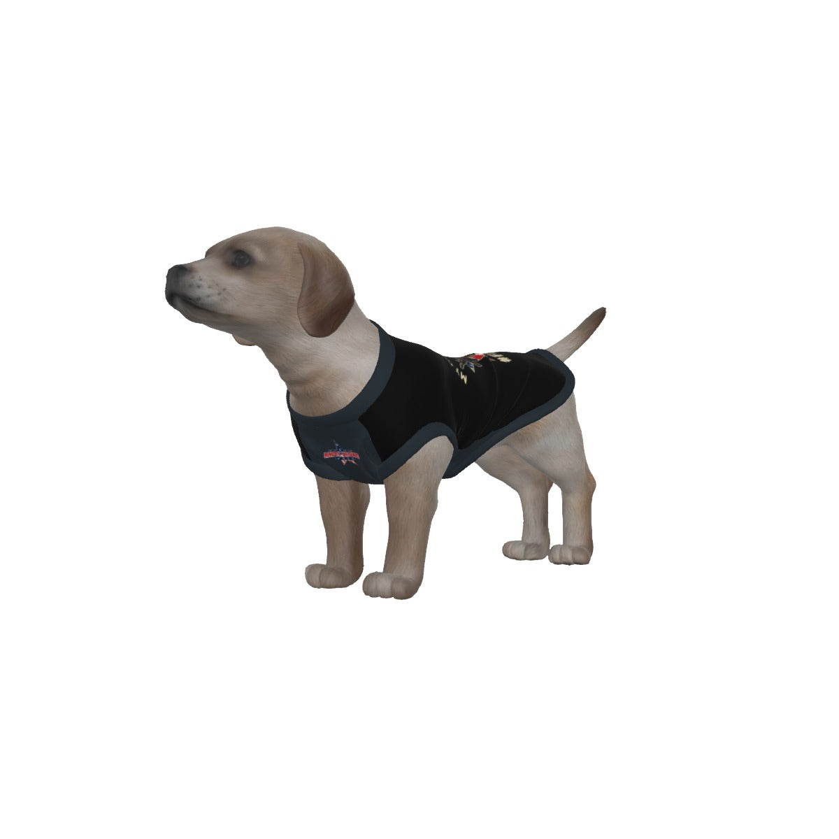 Frenchie-Black & Gray Collar My Owner Is Armed Puppy Tank Top
